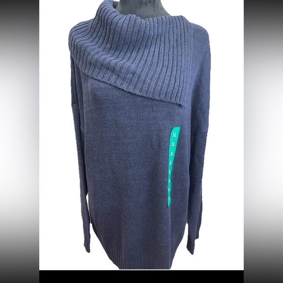 🆕Matty M Ladies XL colbalt blue envelope neck pullover sweater NWT cotton blend - Picture 1 of 13